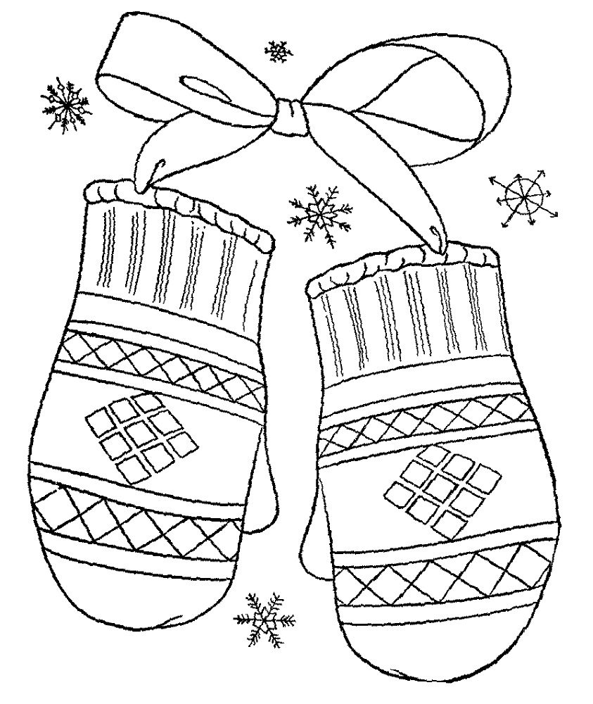 winter mittens coloring pages