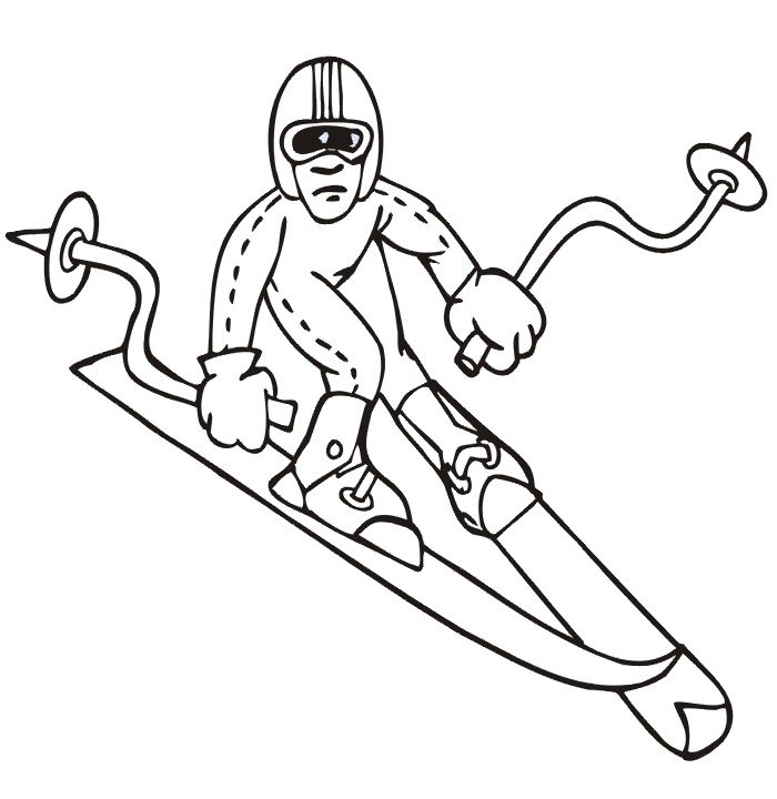 winter olympics downhill skiing coloring pages