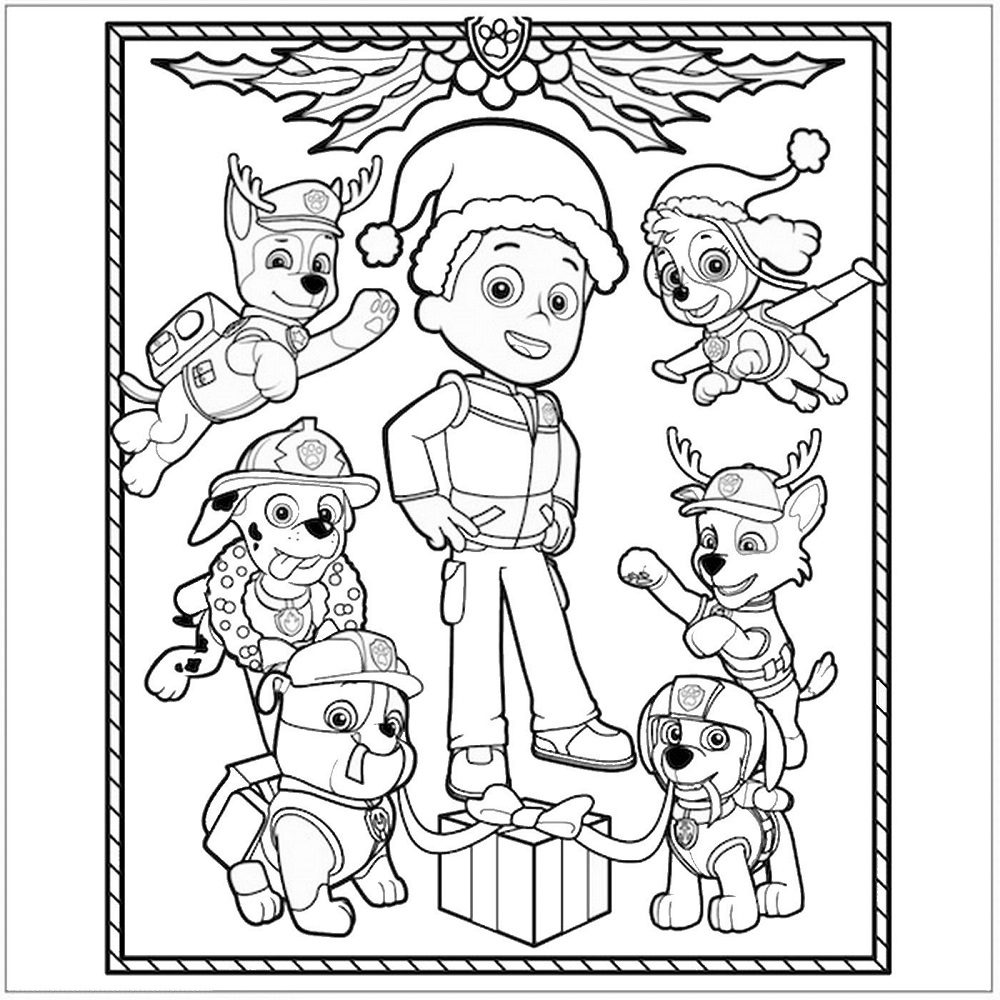 winter paw patrol coloring pages