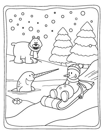 winter pictures coloring pages
