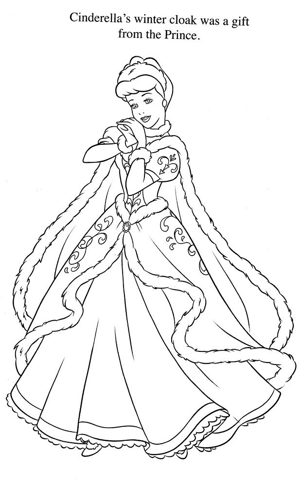 winter princess coloring pages