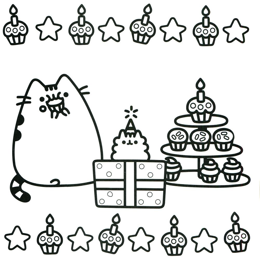 winter pusheen coloring pages