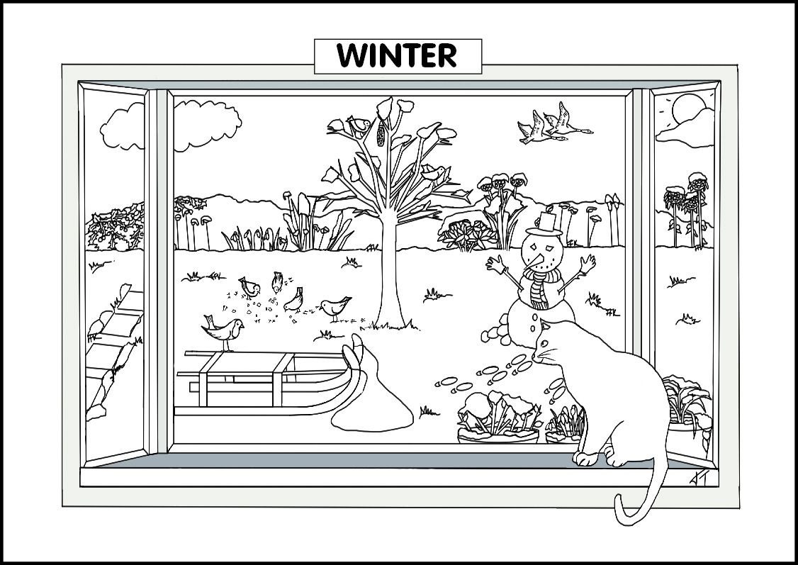 winter safety coloring pages