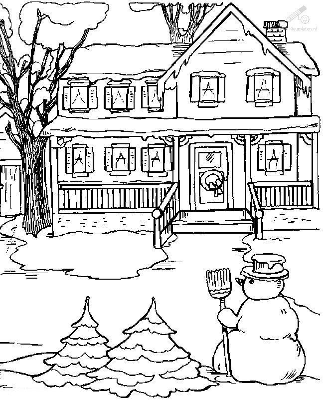 winter scene coloring pages for adults