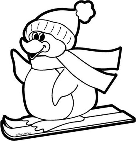 winter scenes coloring pages printable penguin