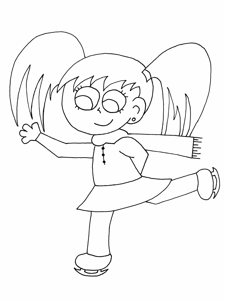 Winter Skatinggirl Sports Coloring Pages