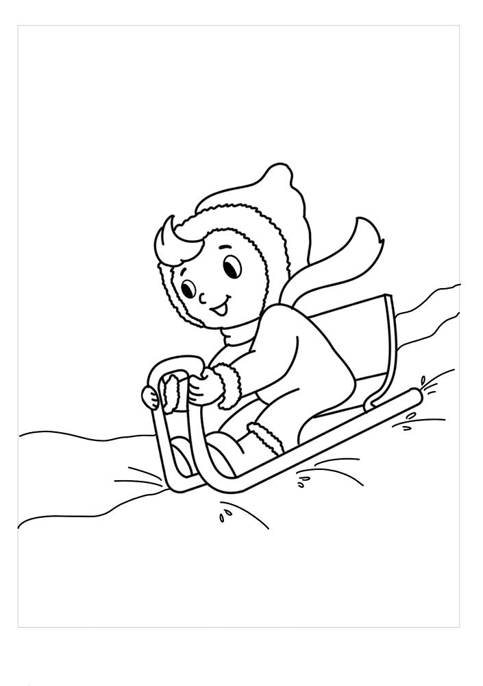 winter sled coloring pages