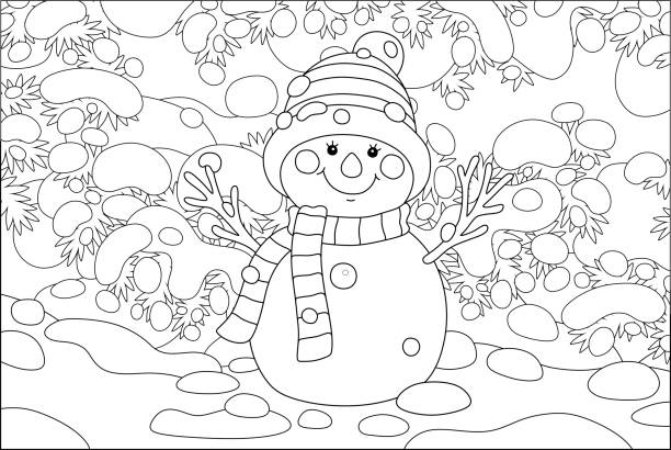 winter snow coloring pages