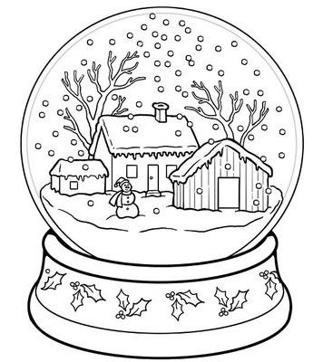 Winter Snow Globe coloring page