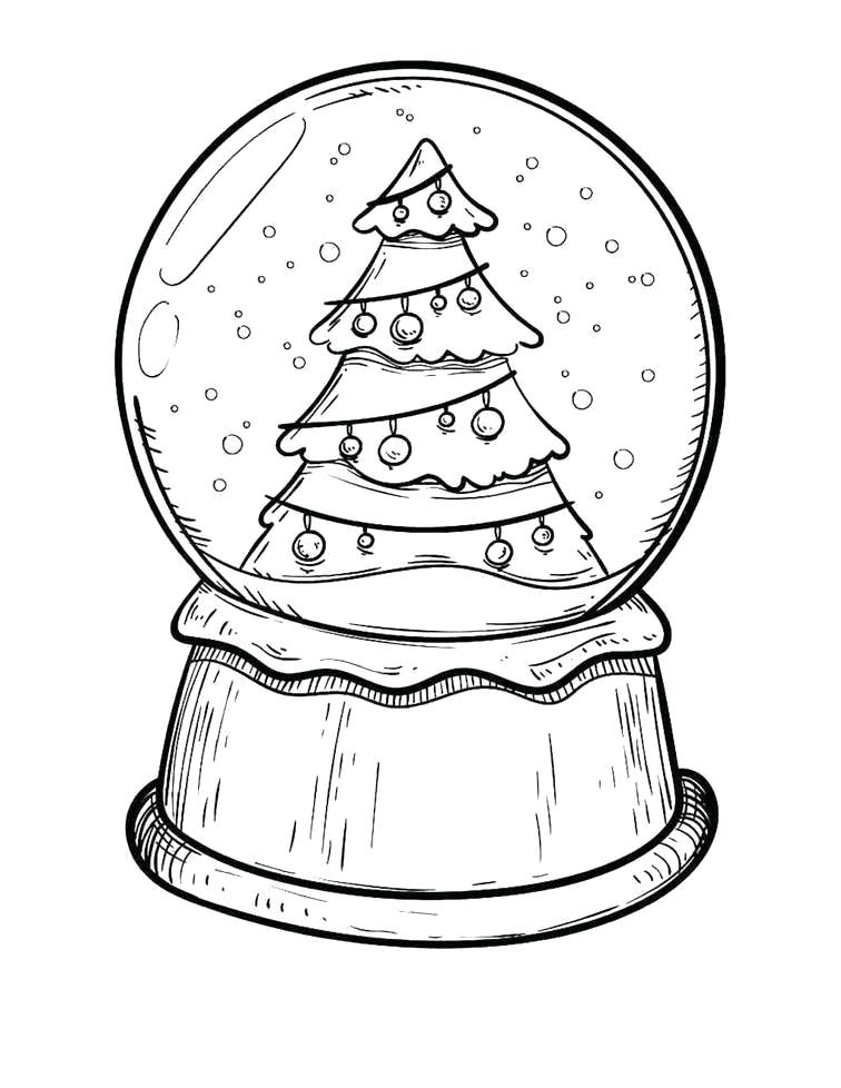 winter snowglobe coloring pages