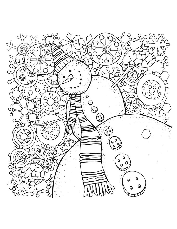 Winter Snowman Coloring Pages