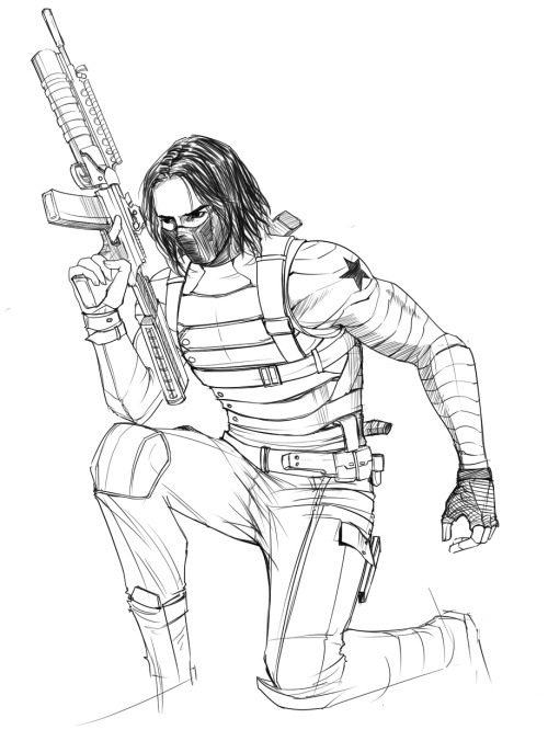 winter soldier bucky barnes coloring pages