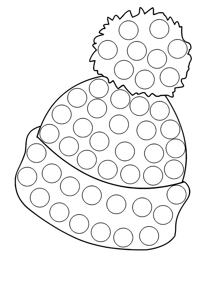 winter stocking hat coloring pages free