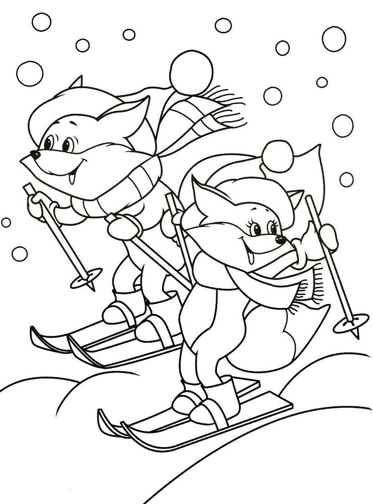 winter themed coloring pages for kids