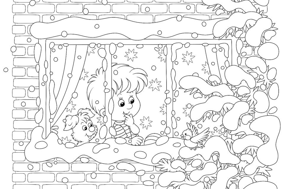 winter themed printable coloring pages