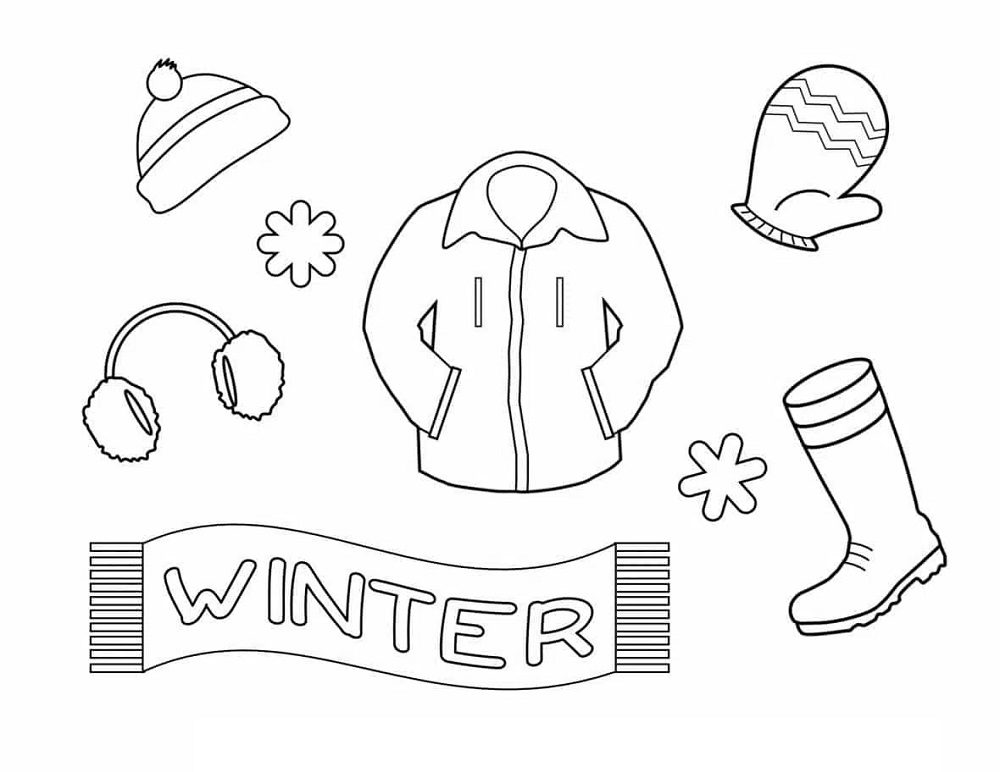 winter wear coloring pages