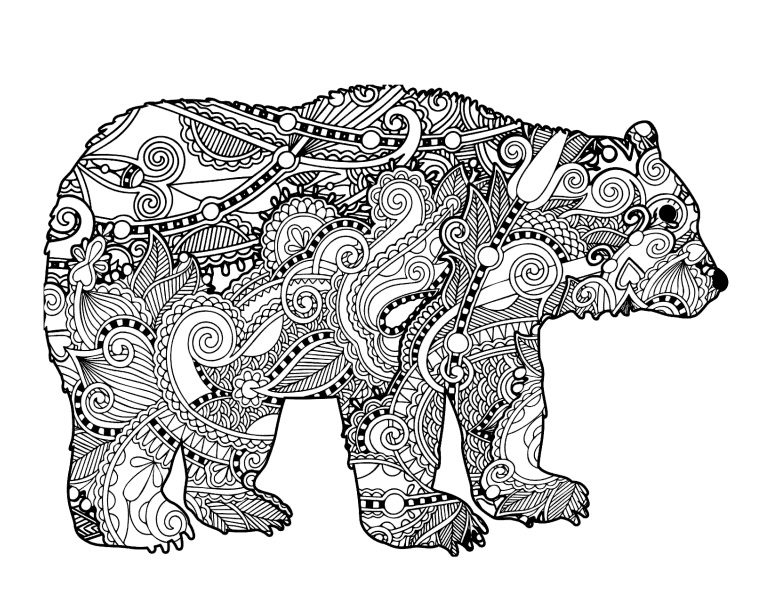 winter wild animal adult coloring pages