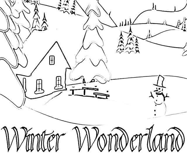 winter wonderland coloring pages easy