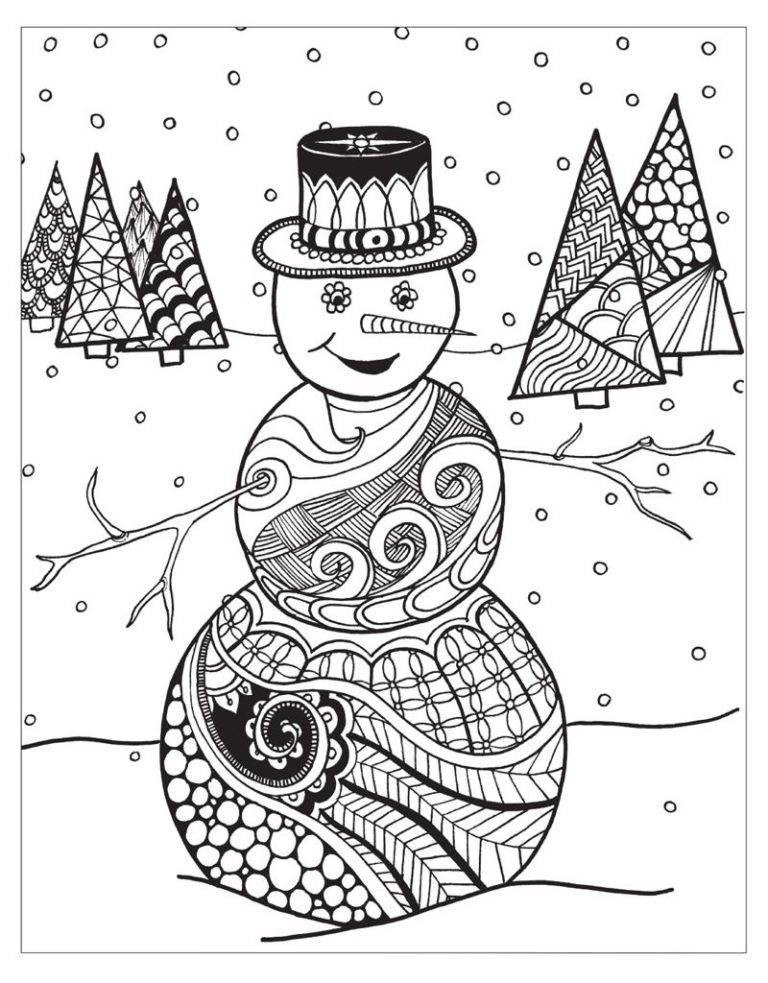 Winter Wonderland Printable Coloring Pages & book for kids.
