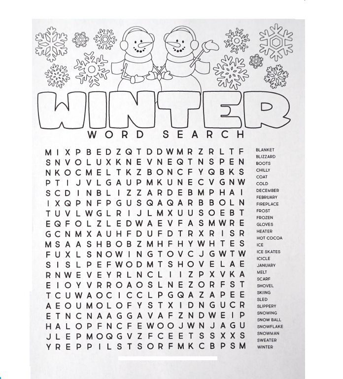 winter-word-scramble-and-coloring-pages