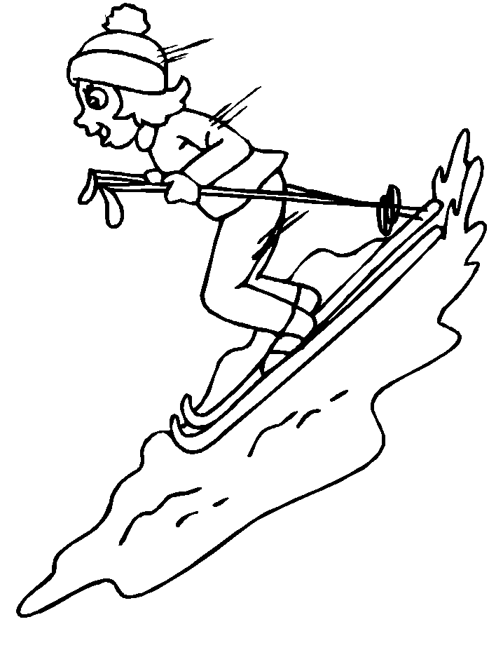 Winter Sports Girl Skiing Coloring Pages