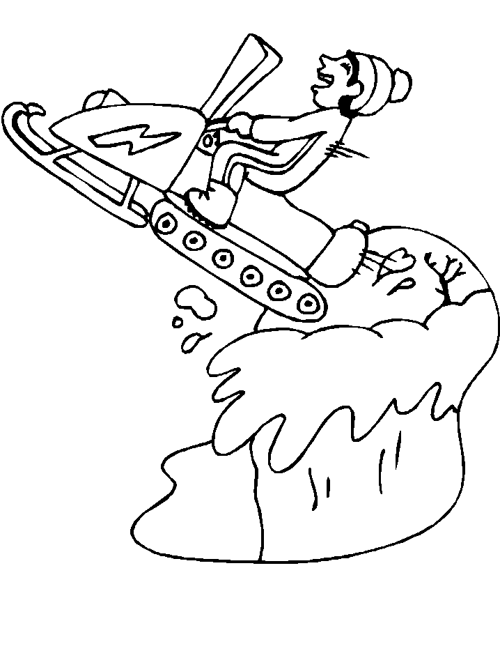Winter Sports Snowmobiling Coloring Pages