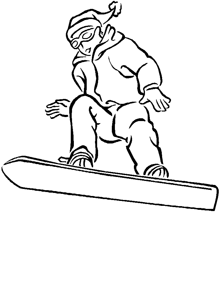 Free Winter Sports Snowboard Coloring Pages