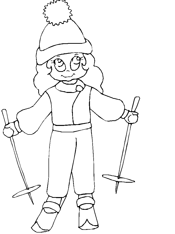 Winter Girl Sports Coloring Pages