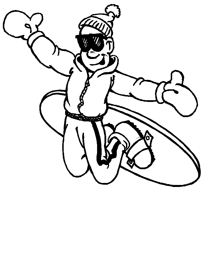 Winter Snowboarding Sports Coloring Pages
