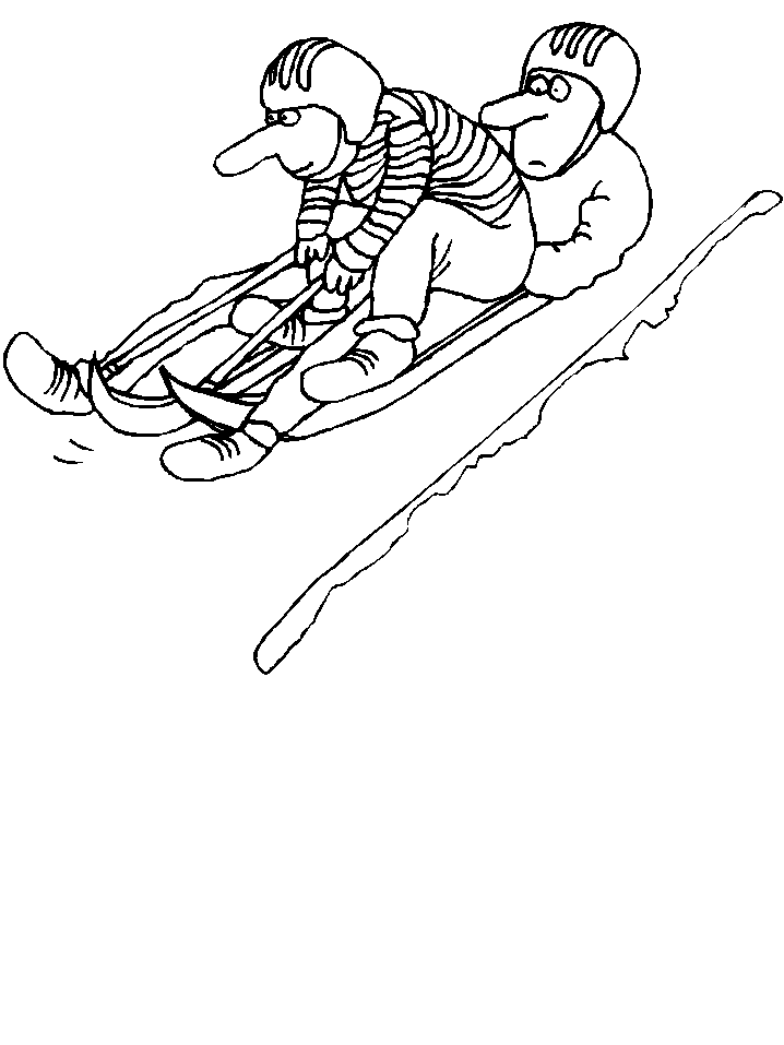 Winter Sports Sled Coloring Pages