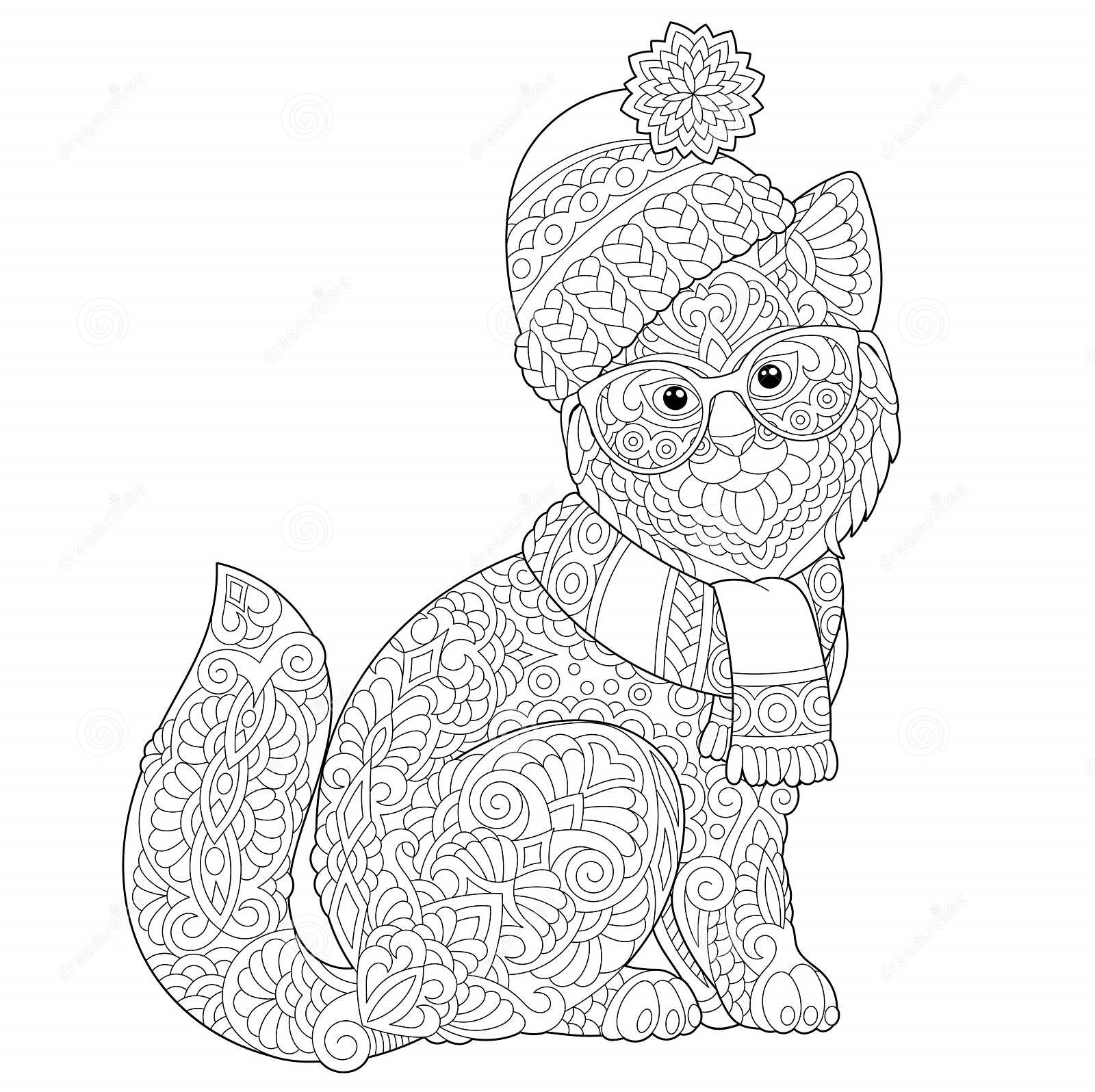 winter zentangl coloring pages