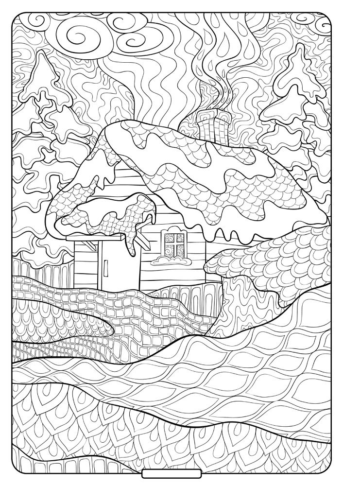 Winter Zentangle Coloring Pages & book for kids.