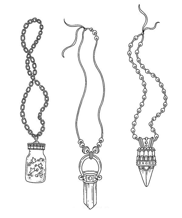 Witches Jewelry Coloring Page
