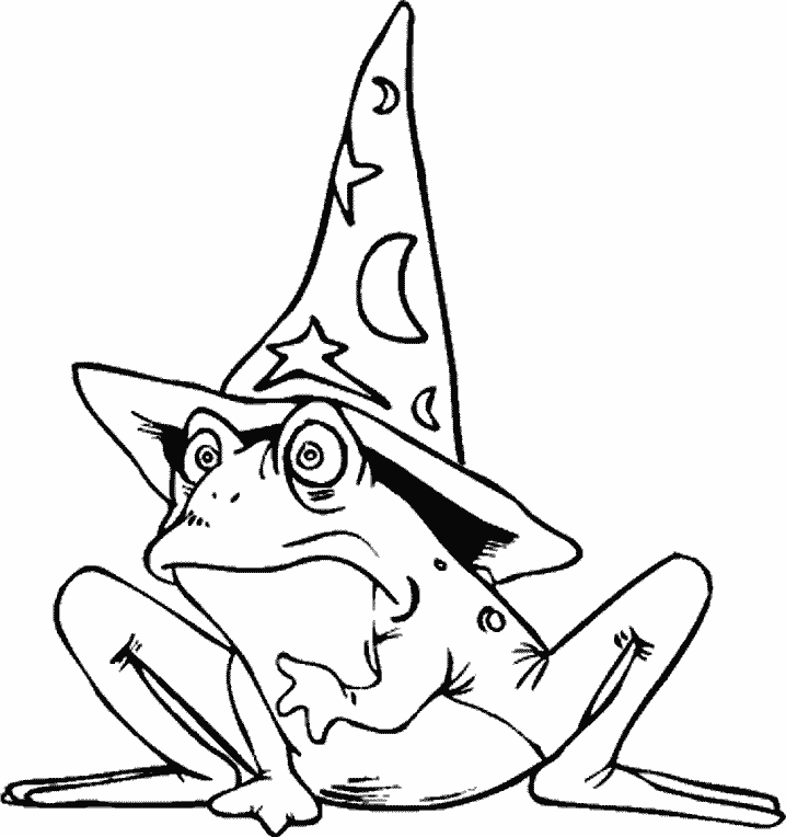 Frog Wizard Coloring Pages