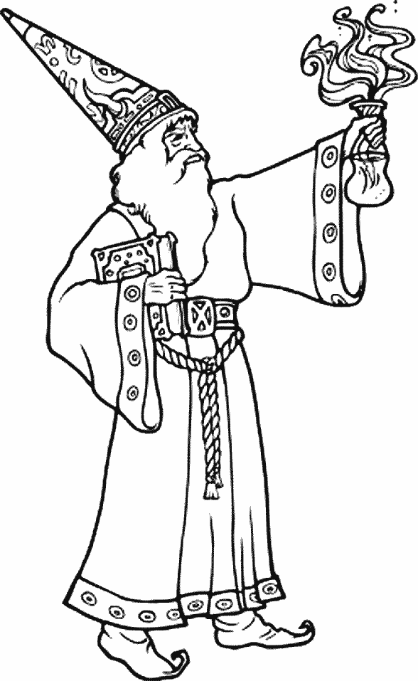Wizard 4 Fantasy Coloring Pages | Coloring Page Book
