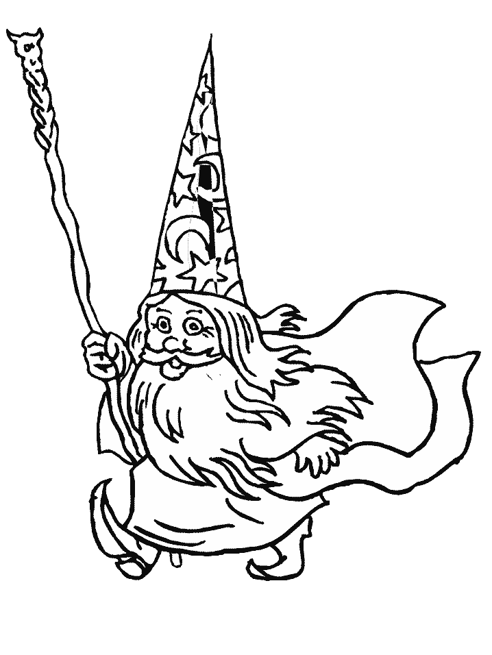 Wizard Fantasy Coloring Page