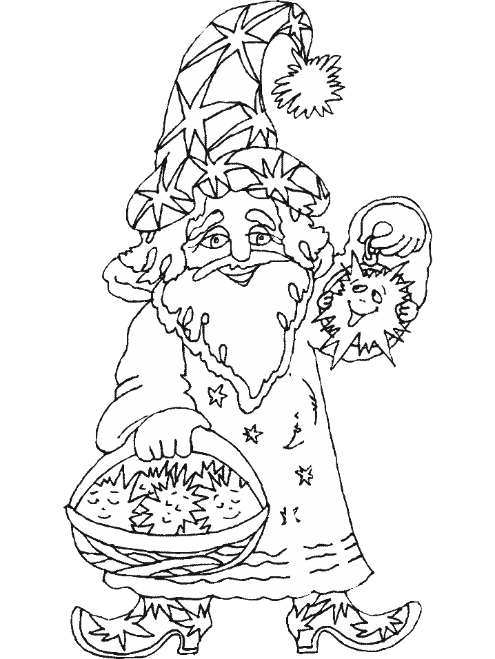 Wizard Fantasy Coloring Page For Kids