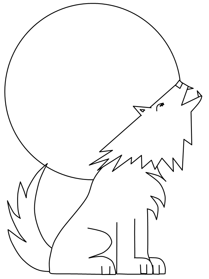 Easy Wolf Coloring Pages