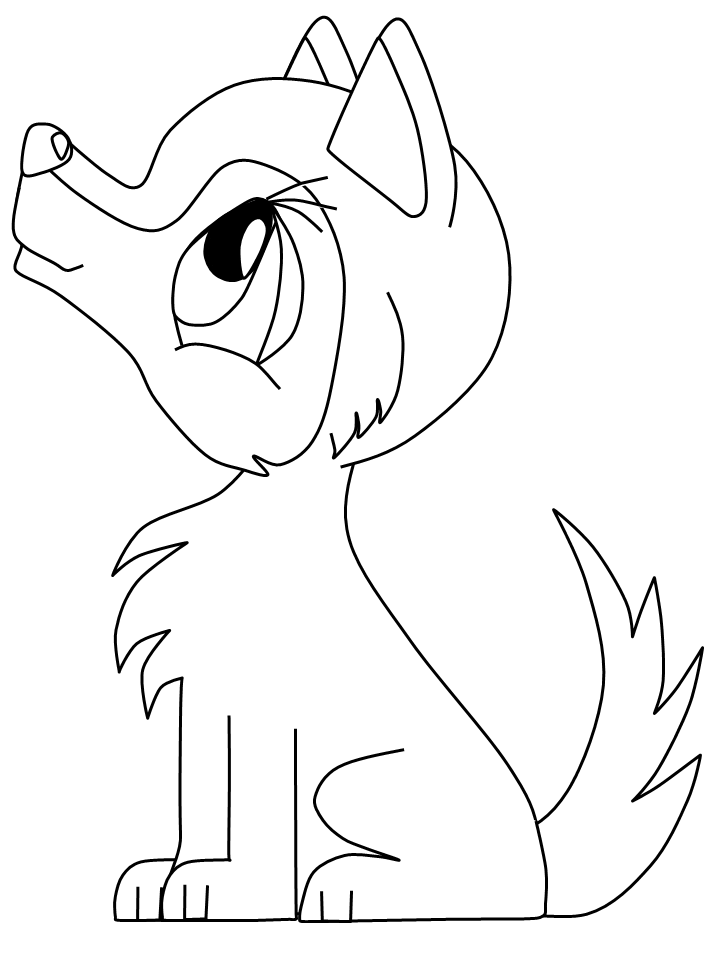 Cute Wolf Coloring Pages