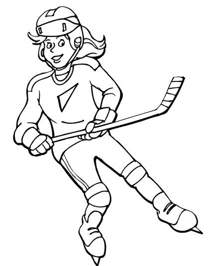 womens hockey coloring page
