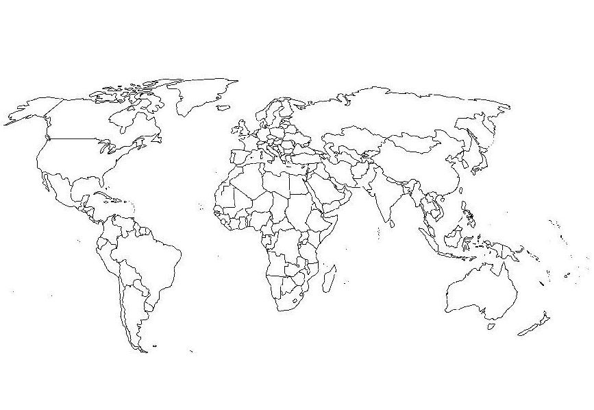 World Map Coloring Page