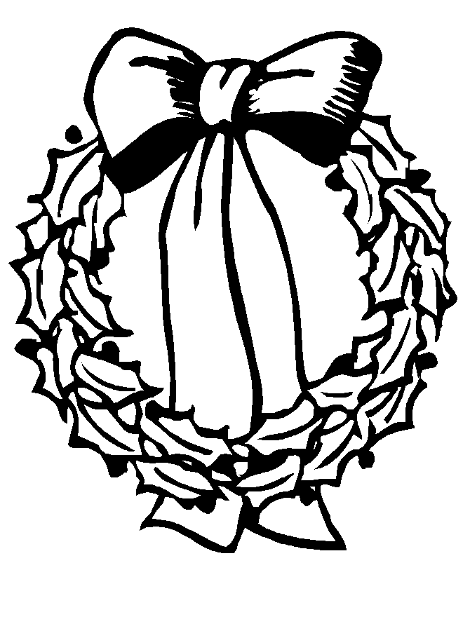 Wreath Christmas Coloring Pages Free
