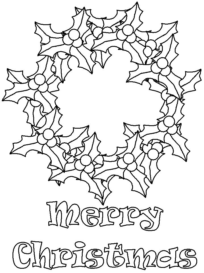 Wreath Christmas Coloring Page Printable