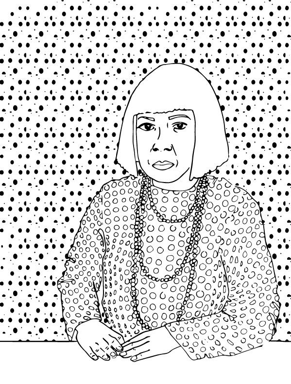 Yayoi Kusama Coloring Page