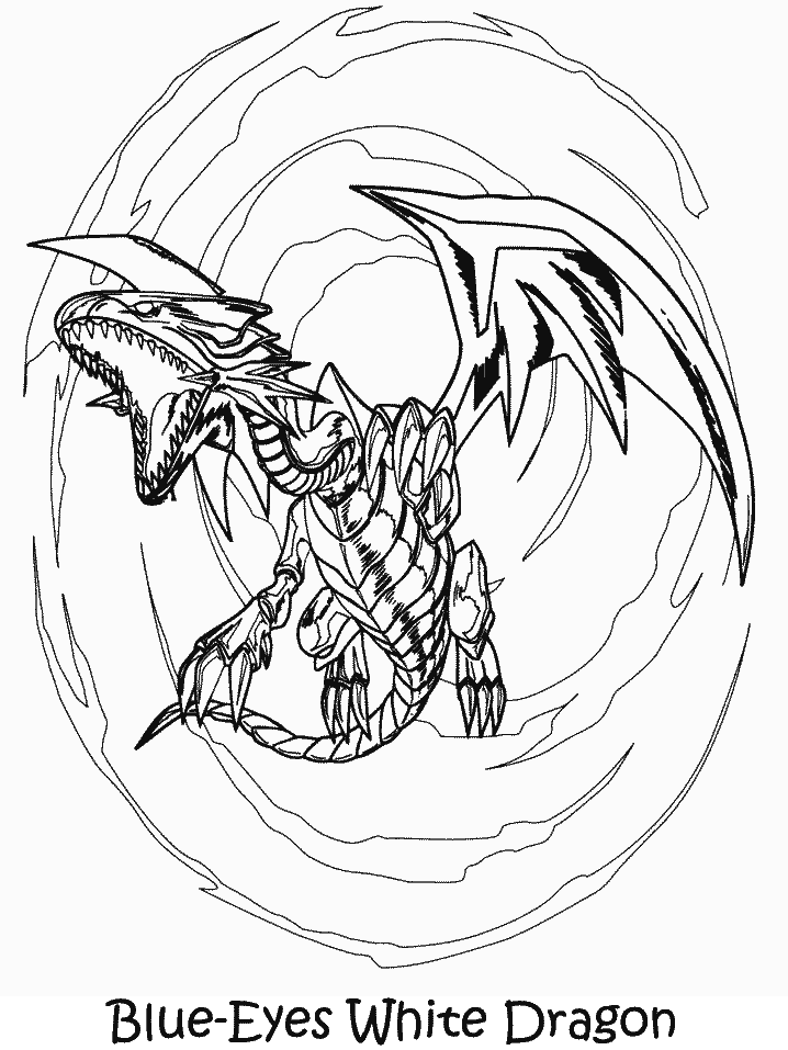 Yugioh Blue-Eyes White Dragon Coloring Pages Printable