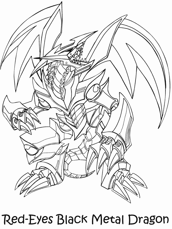 Yugioh Red-Eyes Black Metal Dragon Coloring Pages