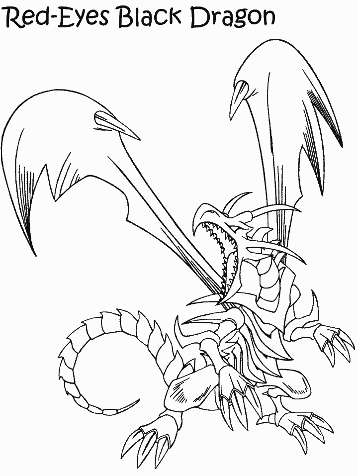 Yugioh Red-Eyes Black Dragon Coloring Pages