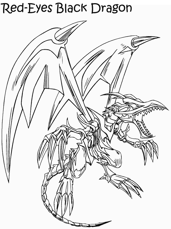 Yugioh Red-Eyes Black Dragon Coloring Page