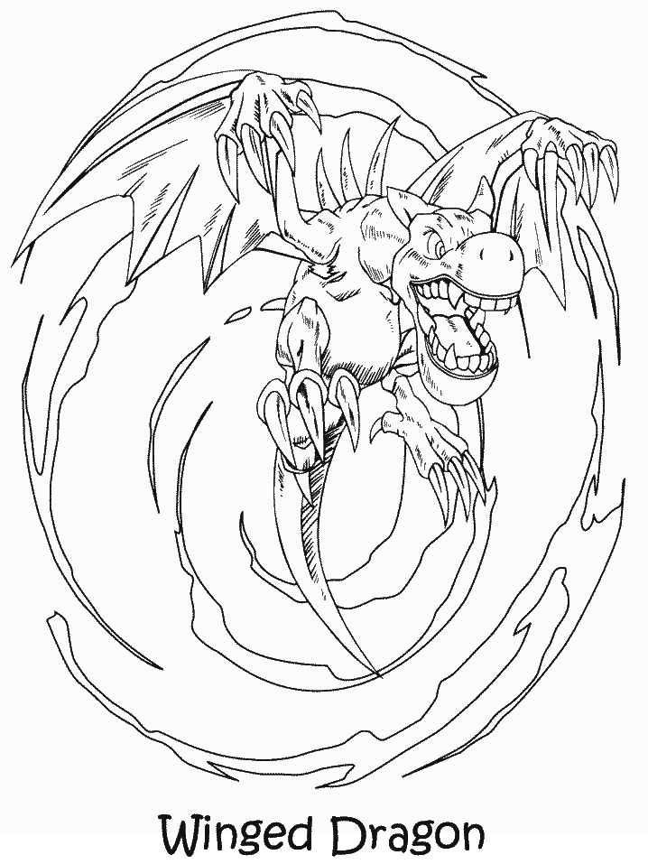 Yugioh Winged Dragon Coloring Pages
