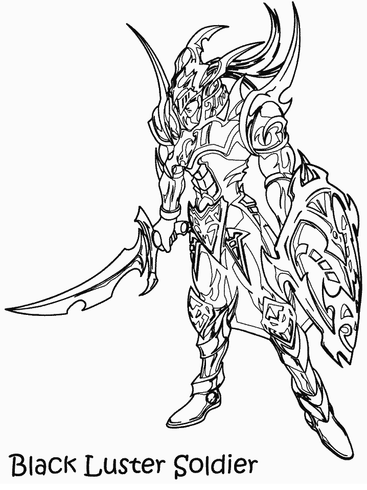 Yugioh Black Luster Soldier Coloring Pages Printable